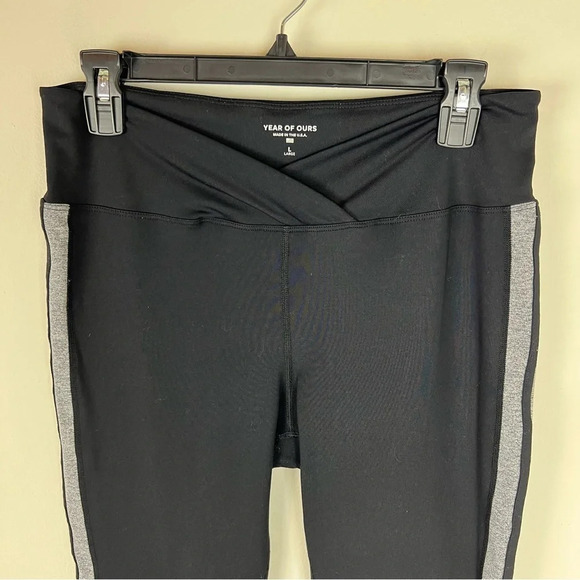 Year of Ours Black Thermal Racer Legging Black/Gray Size L B7 - Picture 7 of 9